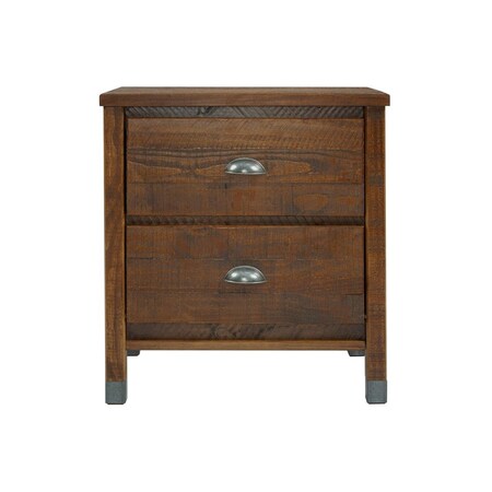 Daphnes Dinnette Baja Night Stand with 2 Drawer, Walnut - 25 x 22.5 x 17 in. DA2827351